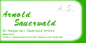 arnold sauerwald business card